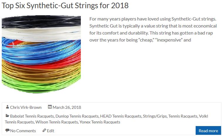 Top Six Synthetic-Gut Strings for 2018