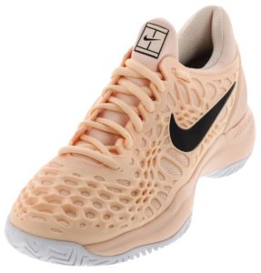 Nike Women's Zoom Cage 3 Tennis Shoes Crimson Tint and Black