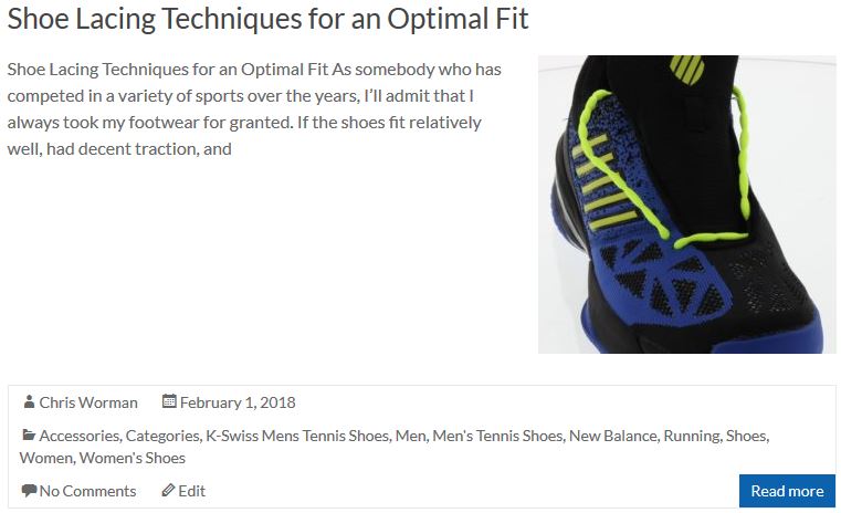 Shoe Lacing Techniques for an Optimal Fit