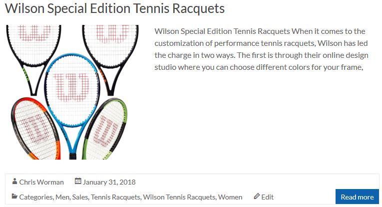 Wilson Special Edition Tennis Racquets