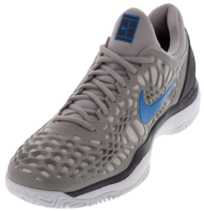 Nike Men's Zoom Cage 3 Tennis Shoes in Atmosphere Gray and Photo Blue