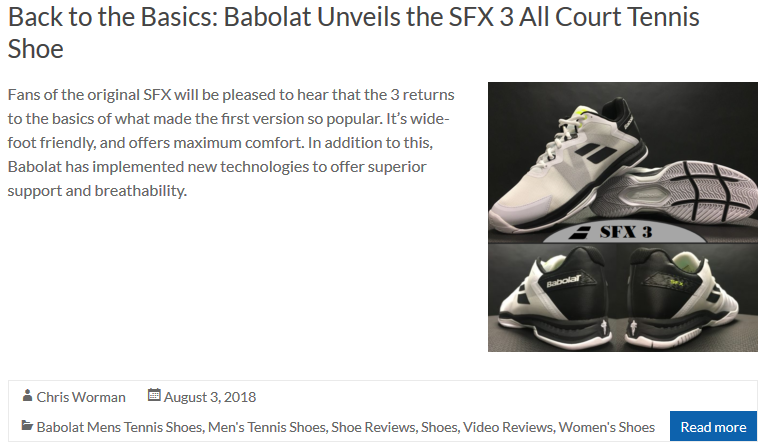 Back to the Basics - Babolat Unveils the SFX 3 All Court Tennis Shoe