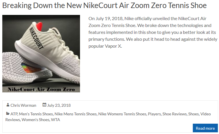 Breaking Down the New NikeCourt Air Zoom Zero Tennis Shoe