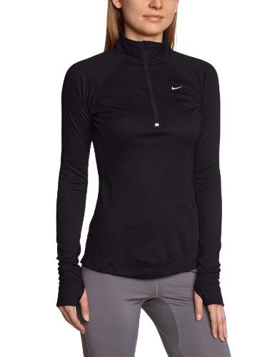 Model in Nike Womens Wool Half Zip Top