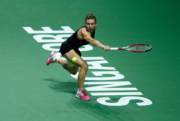 Simona Halep on Day 7 at the 2014 BNP Paribas WTA Finals (Oct. 25, 2014 - Source: Julian Finney/Getty Images AsiaPac)
