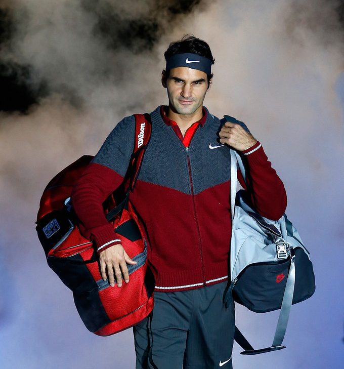 Roger Federer on Day 1 at the Barclays ATP World Tour Finals (Nov. 8, 2014 - Source: Julian Finney/Getty Images Europe)