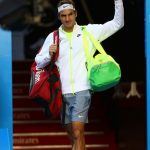 Roger Federer walking out on Day 1 of the 2015 Australian Open Jan. 18, 2015 - Source: Ryan Pierse/Getty Images AsiaPac)
