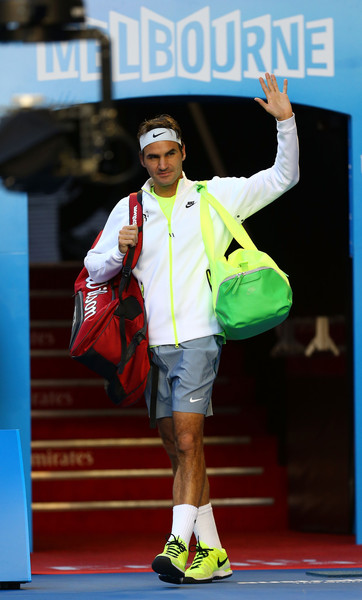 Roger Federer walking out on Day 1 of the 2015 Australian Open Jan. 18, 2015 - Source: Ryan Pierse/Getty Images AsiaPac)