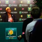 Serena Williams at a press conference on Day 12 at the BNP Paribas Open March 20, 2015 - Source: Julian Finney/Getty Images North America)