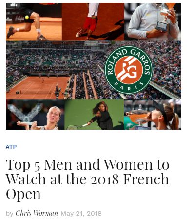 Top 5 Players at Watch at the 2018 French Open