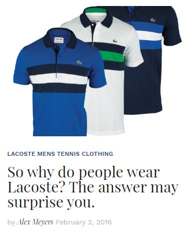 Why wear Lacoste Apparel Blog Snippet