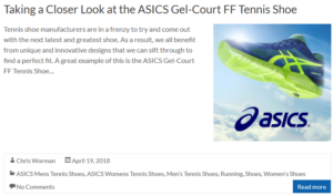 Taking a Closer Look at the ASICS Gel-Court FF Tennis Shoe