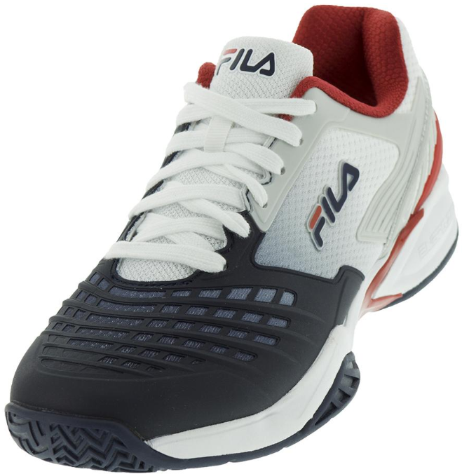FILA Men's Axilus Energized Tennis Shoes White and Fila Navy - TENNIS ...