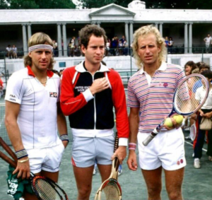 Bjorn Borg, John McEnroe and Vitas Gerulaitis