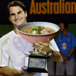 Roger Federer Holding a Bowl of Soup Down Under