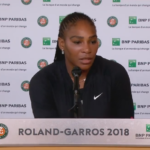 Serena Williams Discusses Her Shoulder Injury With Reporters at the 2018 French Open