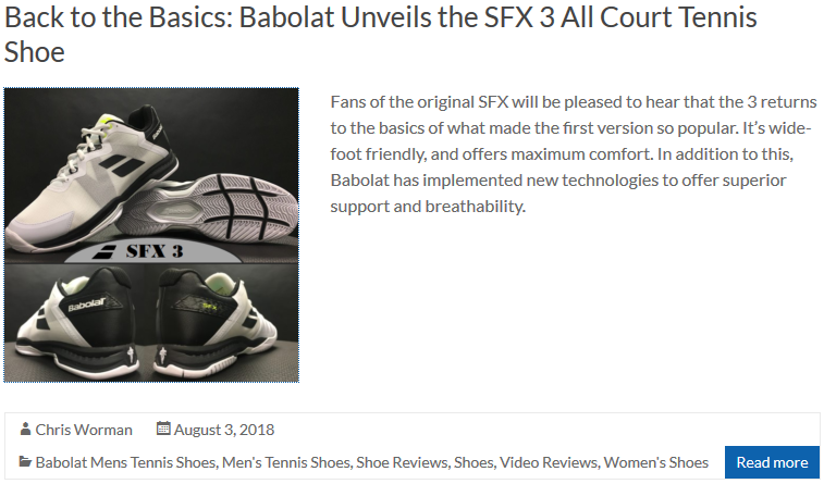 Back to the Basics: Babolat Unveils the SFX 3 All Court Tennis Shoe