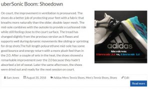 Adidas Ubersonic Shoe Review Blog Thumbnail
