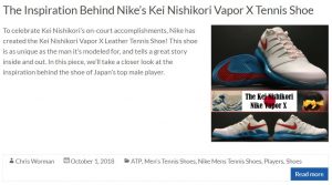 Nike Vapor X Kei Nishikori Inspired Shoe Blog
