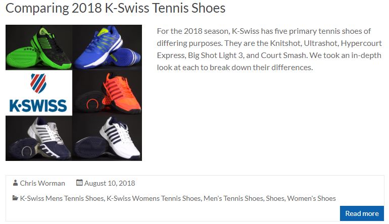 Comparing K-Swiss Tennis Shoes Blog