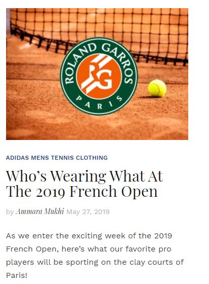 Whos Wearing What at the 2019 French Open Blog