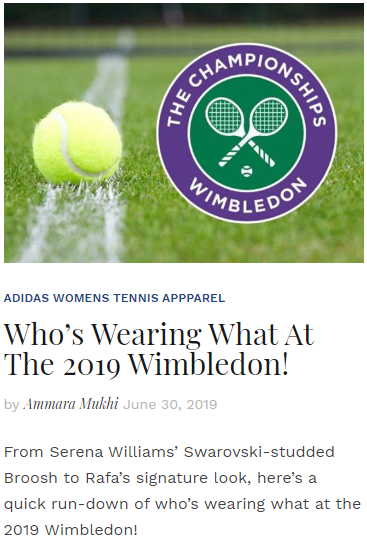 Who's Wearing What at Wimbledon 2019!