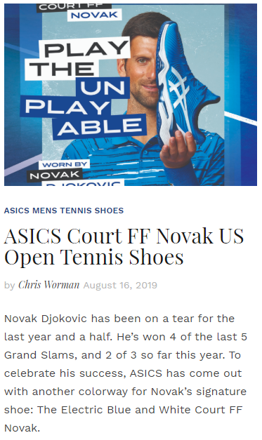 ASICS Court FF Novak US Open Tennis Shoes