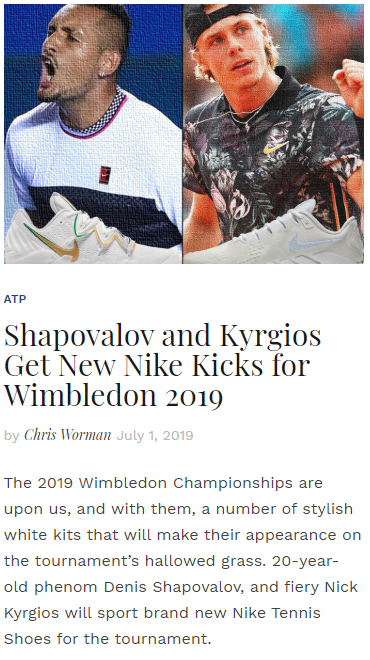 Shapovalov and Kyrgios Get New Nike Kicks for Wimbledon 2019