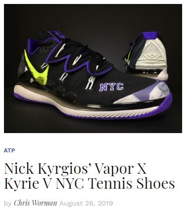Nick Kygrios Vapor X Kyrie NYC Tennis Shoe Blog Thumbnail