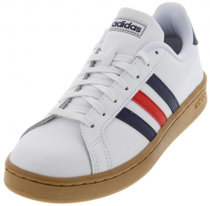 Adidas Men's Grand Court Shoes White and Trace Blue