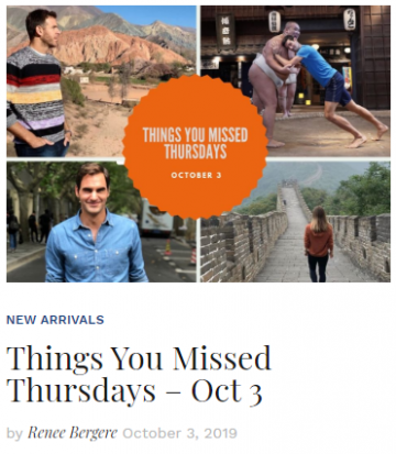 Things You Missed Thursday October 3 Blog Thumbnail