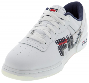 Fila Men's Original Fitness Graphic Shoes White and Navy