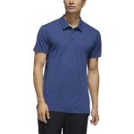 Model in adidas Men's HEAT.RDY Color Block Polo Tech Indigo