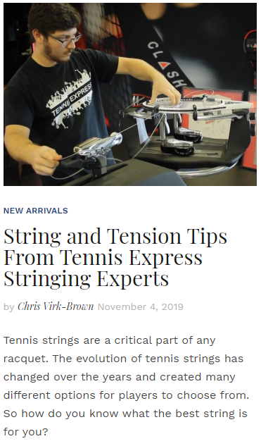 String and Tension Tips from Tennis Express Stringing Experts