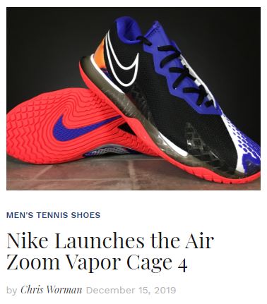 NikeCourt Air Zoom Vapor Cage 4 Tennis Shoe Blog Snippet