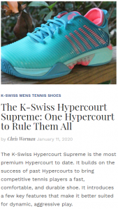 The K-Swiss Hypercourt Supreme - One Hypercourt to Rule Them All