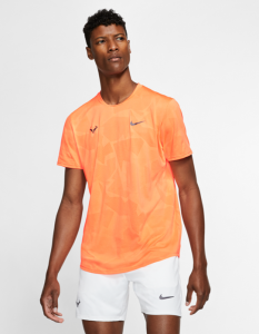 Rafael Nadal's AeroReact Short Sleeve Tennis Top Front