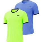 Nike Mens Court Dry Colorblock Tennis Top Ghost Green Royal Pulse