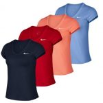 Nike Womens Court Dry Short Sleeve Top red blue sunblush