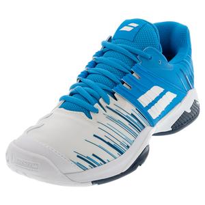 Babolat Propulse Fury Tennis Shoes White and Blue Aster