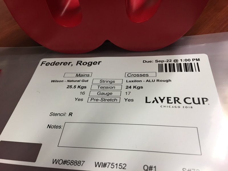 Roger Federer Tension preference for 2018 Laver Cup