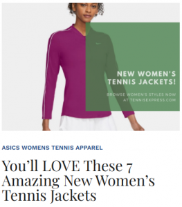 New Women's Tennis Jackets