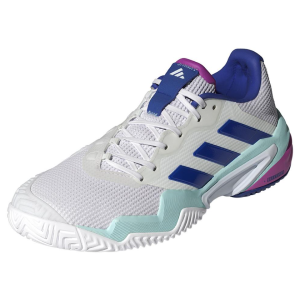 Adidas Mens Barricade 13 Tennis Shoes White and Lucid Blue