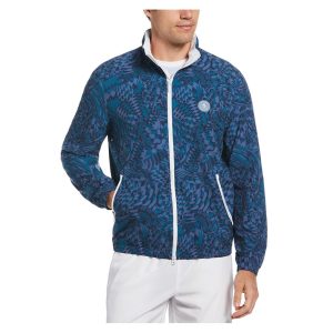 Penguin Men's Checked Tennis Wind Jacket Black Iris