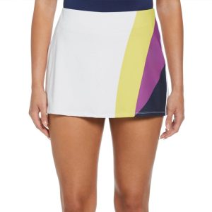 Penguin Womens A-Line Tennis Skort with Pleated Back Blocking Bright White