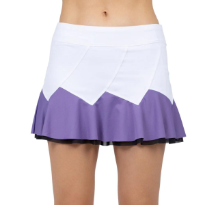 Inphorm Women's Marcela Flounce Tennis Skort White and Lavender