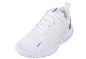  K- Swiss Women's Ultrashot 3 Grass Tennis Shoes White and Steel Gray